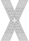 Download, print, color-in, colour-in Uppercase X